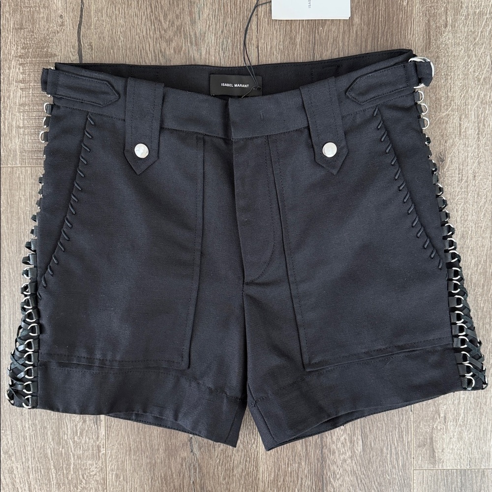 Isabel Marant Dorian Lace-Up Shorts - Picture 2 of 10